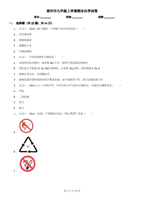 宿州市九年级上学期期末化学试卷