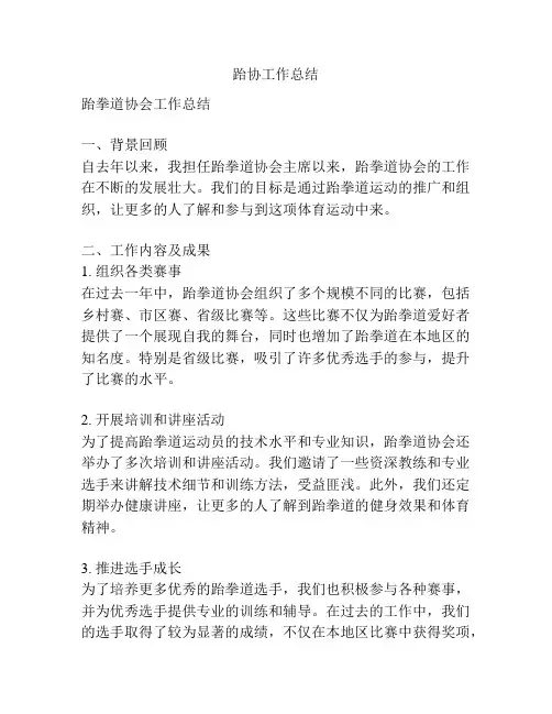 跆协工作总结