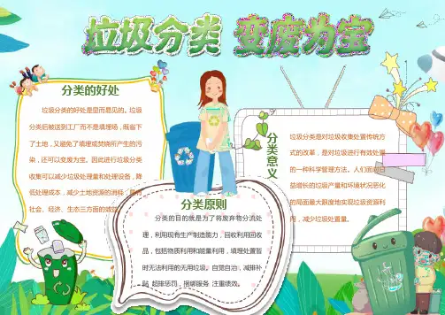 垃圾分类从我做起保护环境小报模板word手抄报