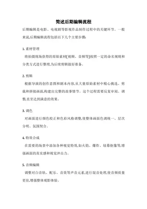 简述后期编辑流程