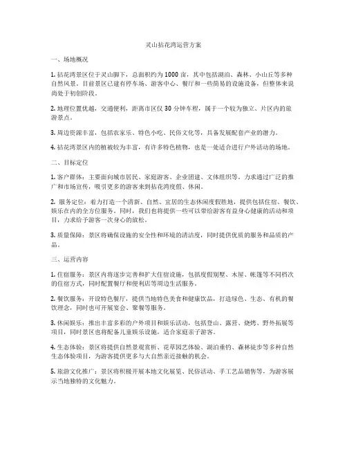 灵山拈花湾运营方案
