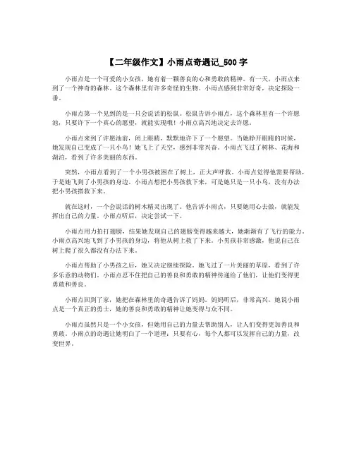 【二年级作文】小雨点奇遇记_500字