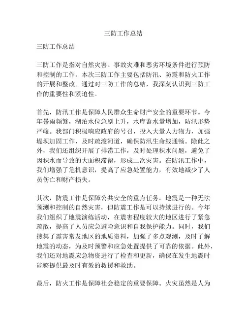 三防工作总结
