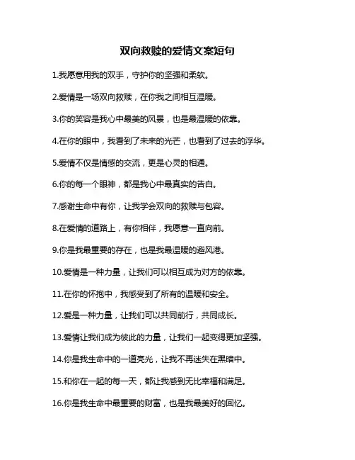 双向救赎的爱情文案短句