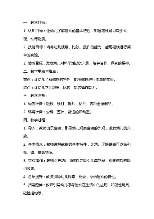 中班语言《磁》教案与反思