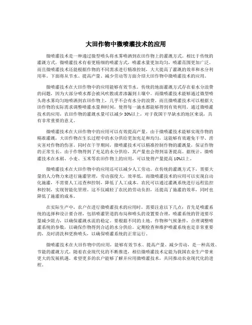 大田作物中微喷灌技术的应用