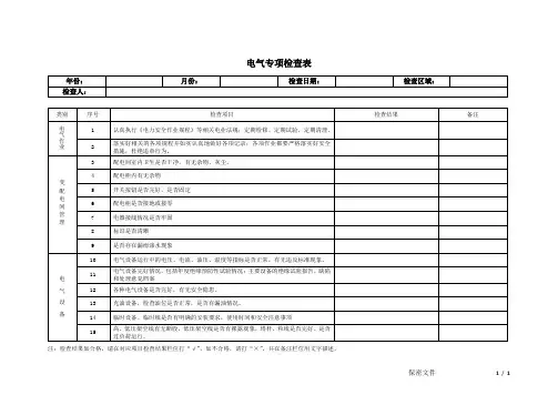 电气专项检查表