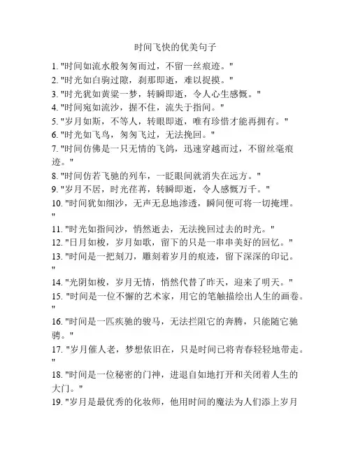 时间飞快的优美句子