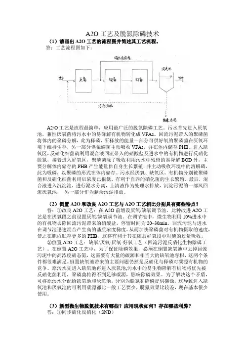 A2O工艺及脱氮除磷技术硝化反硝化厌氧氨氧化