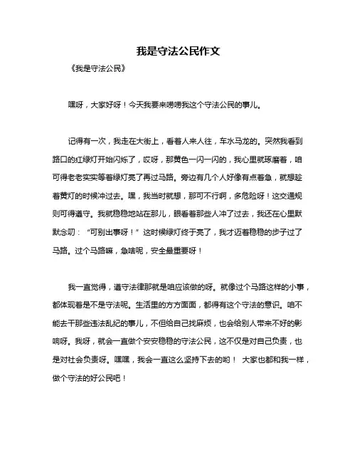 我是守法公民作文