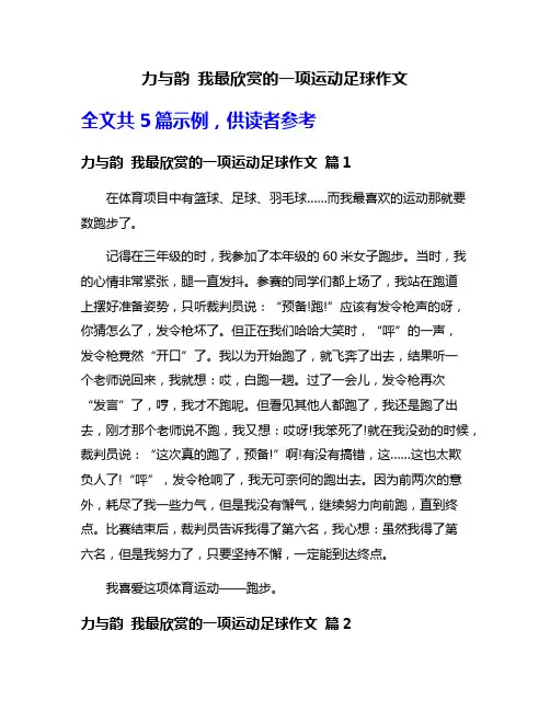 力与韵 我最欣赏的一项运动足球作文
