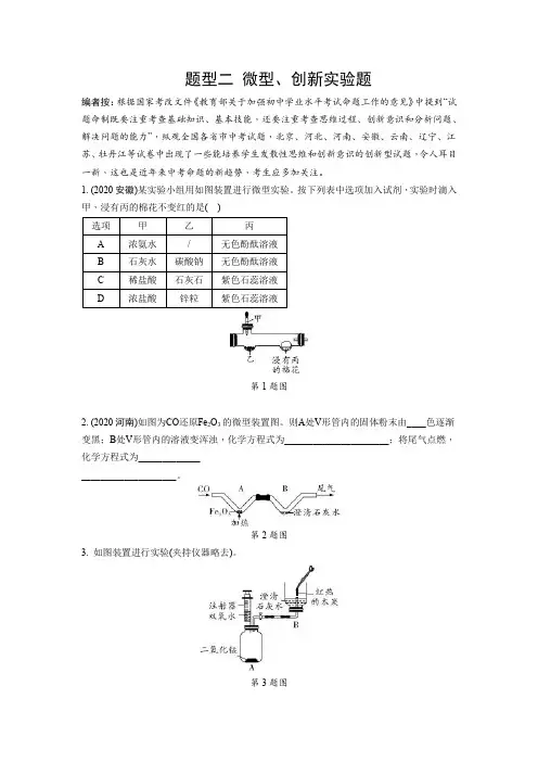 中考化学题型二 微型、创新实验题