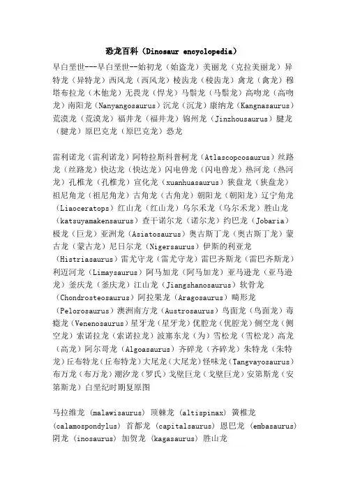 恐龙百科(Dinosaur encyclopedia)