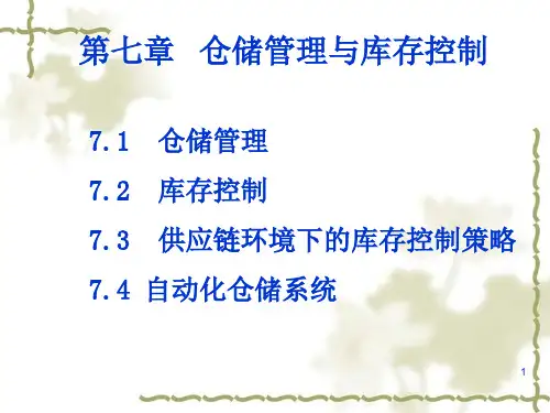 仓储管理与库存控制培训课程(PPT 65页)