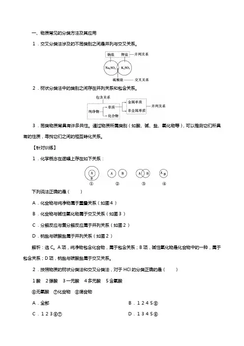 新人教版新教材学高中化学第一章章末整合提升教案必修第一册
