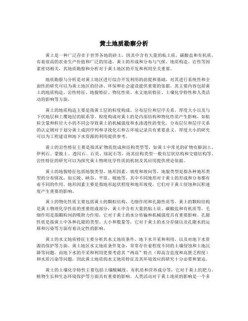 黄土地质勘察分析