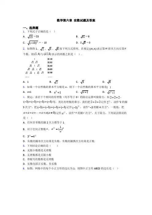 数学第六章 实数试题及答案