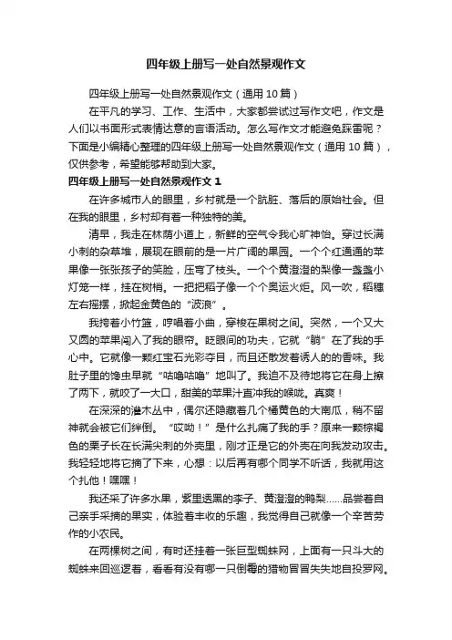 四年级上册写一处自然景观作文