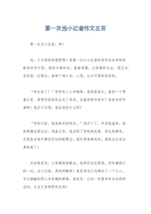 第一次当小记者作文五百