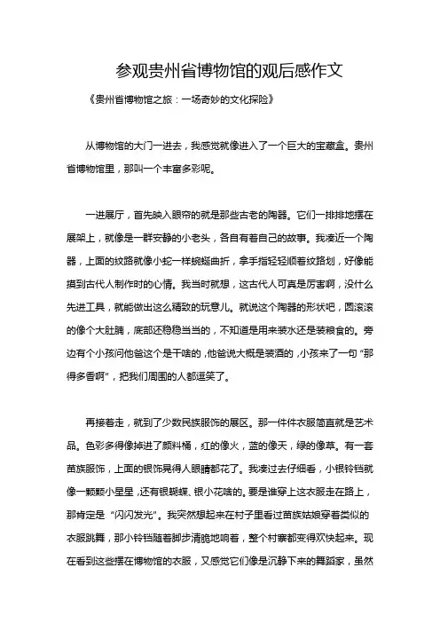 参观贵州省博物馆的观后感作文