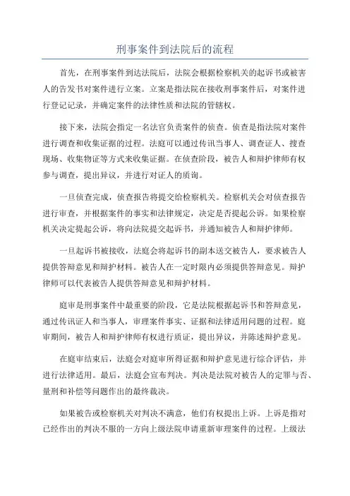 刑事案件到法院后的流程