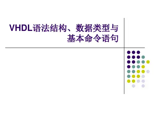 VHDL语法结构、数据类型与基本命令语句.