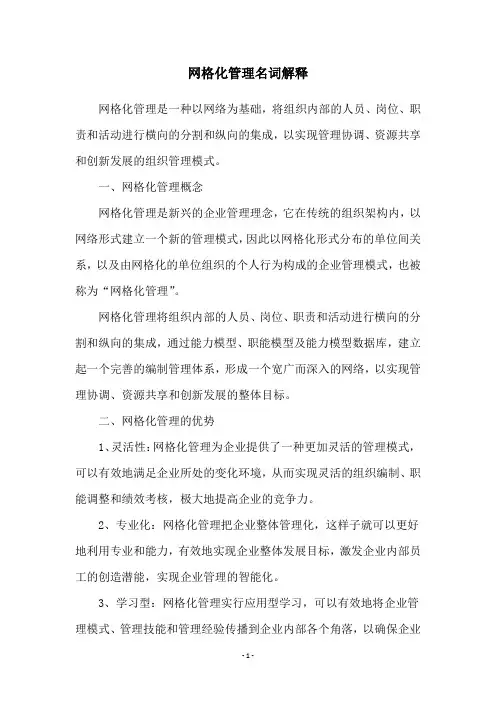 网格化管理名词解释