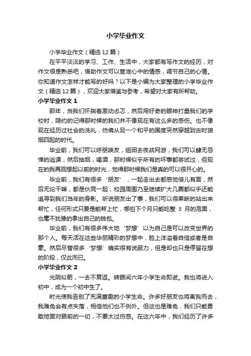 小学毕业作文（精选12篇）