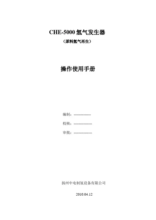 制氢干燥说明书(中电制氢)