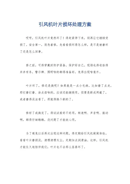 引风机叶片损坏处理方案
