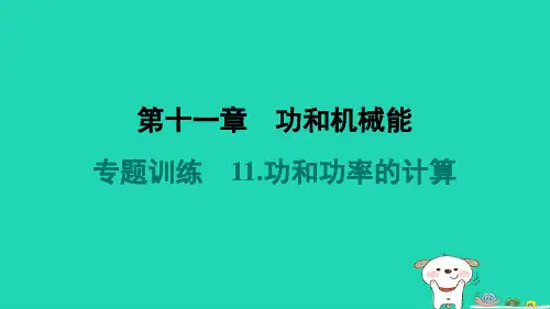 山西省八年级物理下第十一章功和机械能专题训练11-功和功率的计算新版新人教版