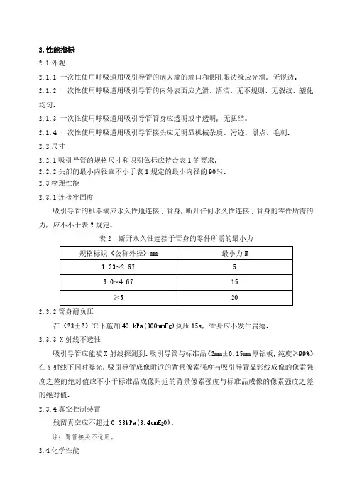 一次性使用呼吸道用吸引导管产品技术要求中山博睿医疗器械