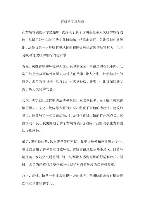 黄姚研学观后感