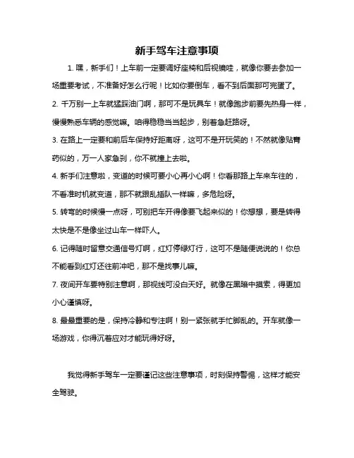 新手驾车注意事项
