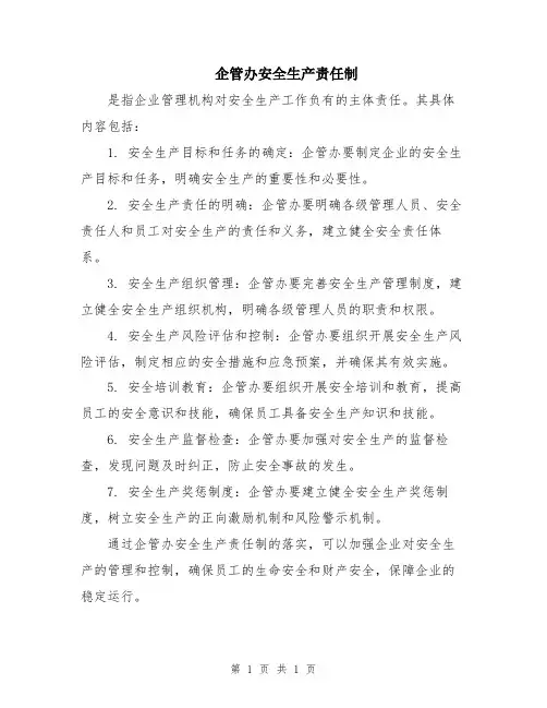 企管办安全生产责任制