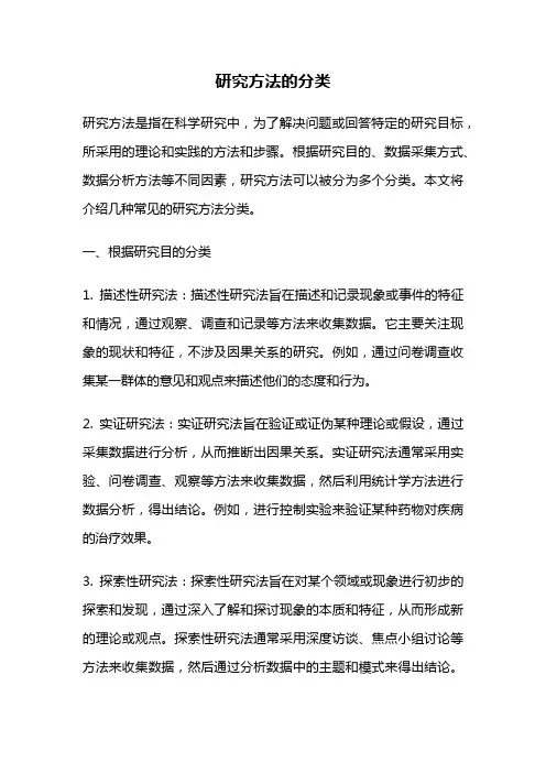 研究方法的分类