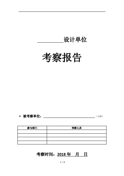 设计类考察报告模板