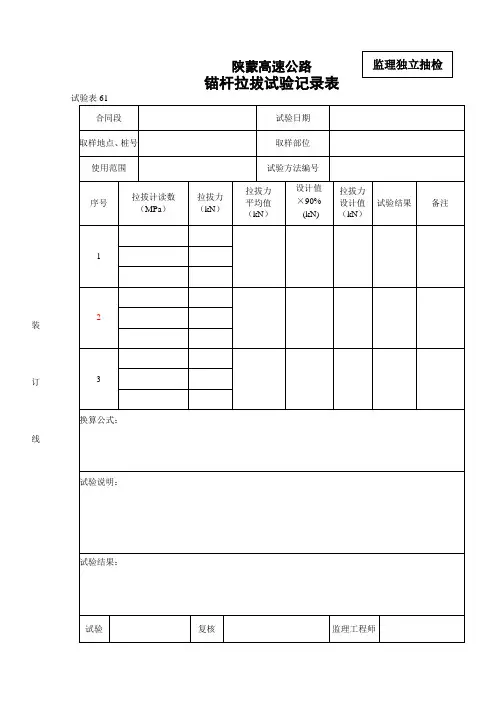 锚杆拉拔试验记录表.doc