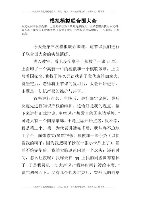 模拟模拟联合国大会
