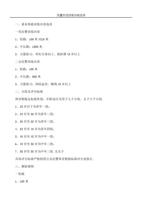 民警训练方案