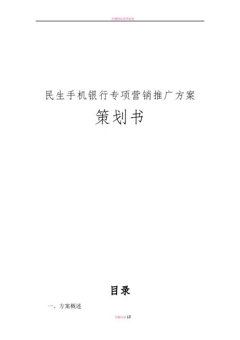 民生手机银行营销方案