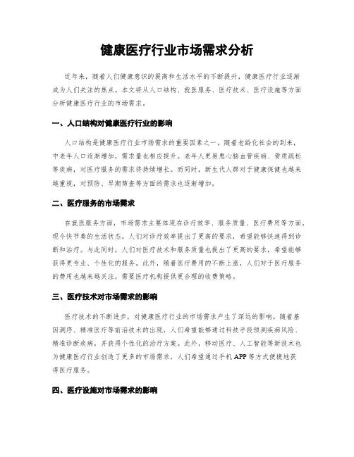 健康医疗行业市场需求分析