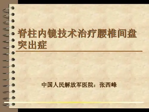 脊柱脊柱内镜技术治疗腰椎间盘突出症---张西峰2