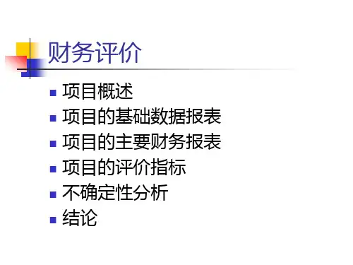 6技术经济学_财务评价和可行性研究报告