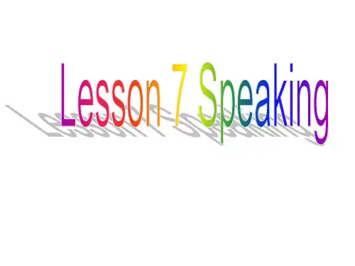 浙教版中职《英语》第二册 Lesson 7