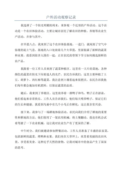 户外活动观察记录