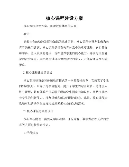 核心课程建设方案