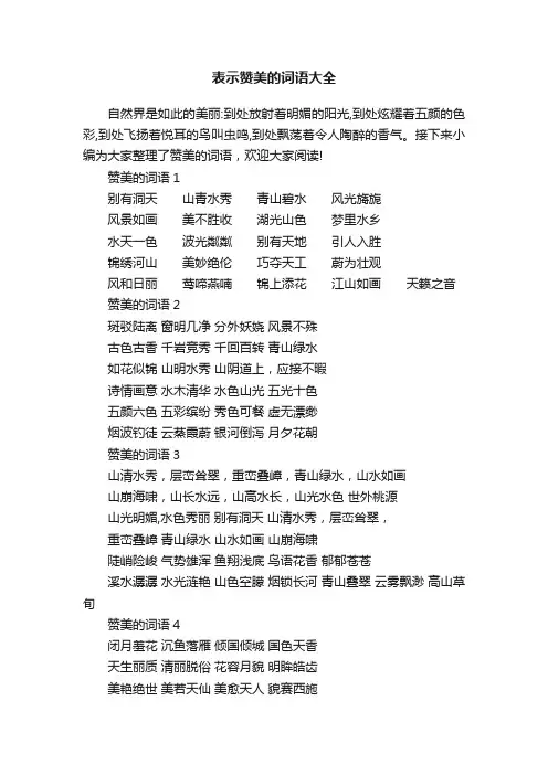 表示赞美的词语大全