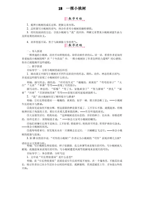 18一棵小桃树精品教案（大赛一等奖作品）