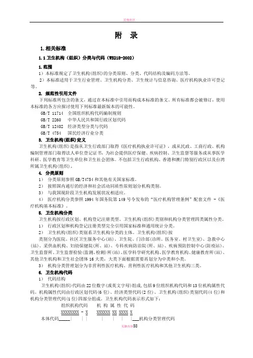 卫生机构(组织)分类与代码